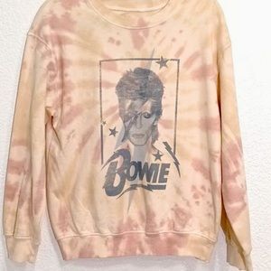 David Bowie As Ziggy Stardust Graphic Tie Dye Crewneck Sweatshirt • Size: Medium